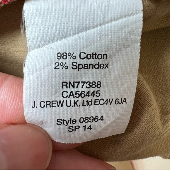 J. Crew Andie Cropped Chino Pants with Red Piping Tan 6 Tall - Picture 5 of 7